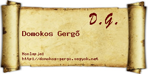 Domokos Gergő névjegykártya